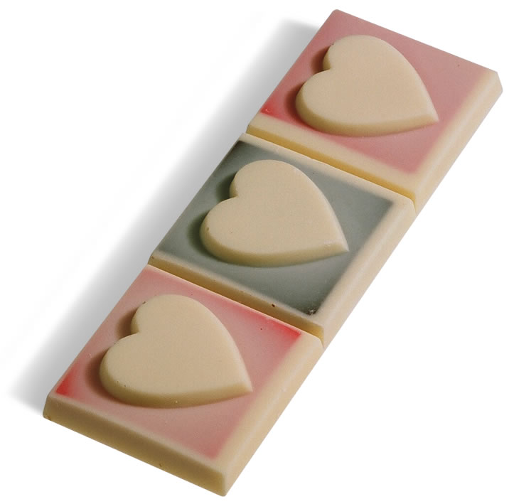 Indulge with rich belgian chocolate beautifully designed as 3 pink 