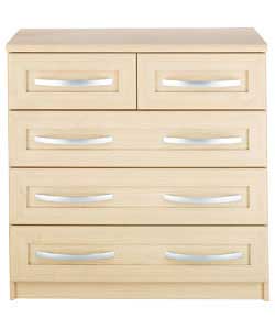 Size (H)74.3, (W)75, (D)40cm.Light oak finish with thick tops and rounded front edges.Silver finish 