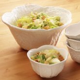 A stunning backdrop for crisp green salad, these leafy ceramic bowls are handmade in a Portuguese po