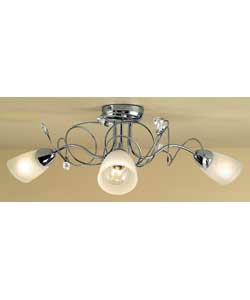 Unbranded Callie 3 Light Ceiling Fitting with Crystal Effect Detail
