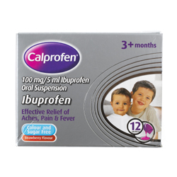 Calprofen is a strawberry flavoured Ibuprofen Suspension for babies and children. It is used for the