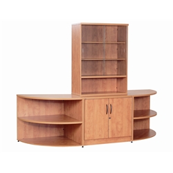 Cappela BookcaseMatching storage with stylish curved tops The bookcase has sliding glass doors and