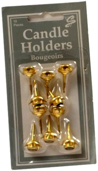 Unbranded Candles: Holders Metallic Gold Pk10