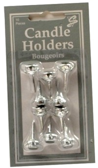 Unbranded Candles: Holders Metallic Silver Pk10