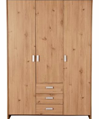 Unbranded Capella 3 Door 3 Drawer Wardrobe - Pine Effect