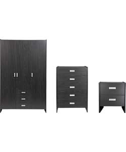 Unbranded Capella 3-Piece 3 Door Wardrobe Package - Black