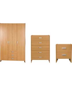 Unbranded Capella 3-Piece 3 Door Wardrobe Package - Oak