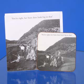 Caption on Card and Coaster: ""You