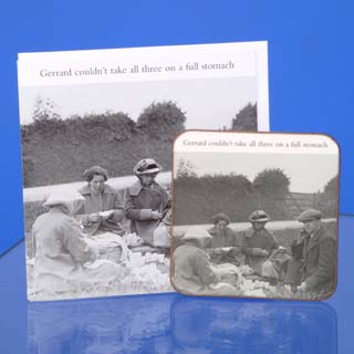 Caption on Card and Coaster: Gerard couldn
