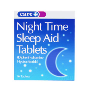 Care Night Time Sleep Aid Tablets contain an antihistamine which causes drowsiness and helps you to 