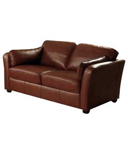 Unbranded Carmelo Regular Leather Sofa - Chocolate