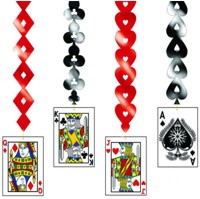 Unbranded Casino Cards Pk4 Dangling Cut-Out Decs