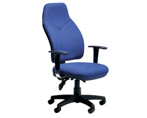 High back posture chair. Angled headrest area. Sculptured seat & back with lower lumbar support.