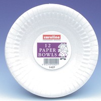 White paper bowls suitable for cold desserts, puddings and sweets. NOT suitable for hot food or soup