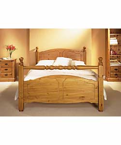Caversham; Solid Pine Double Bedstead with Firm Mattress