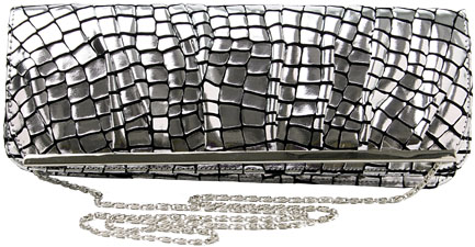Unbranded Cayden oversized metallic croc skin clutch bag