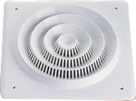 4W flush-fitting speaker for false ceiling systems. White plastic shaped diffuser grille  100V line 