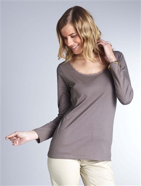 Unbranded Celaia Ladies T-Shirt Top with Lace Neckline