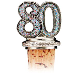 This Celebration 80th Bottle Stopper is a fantastic keepsake gift for a special someone celebrating 