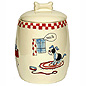 * Hand decorated ceramic jar with a fun design * I
