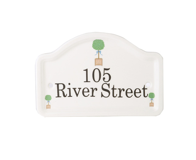 Unbranded Ceramic House Number and Address Plaque - Topiary