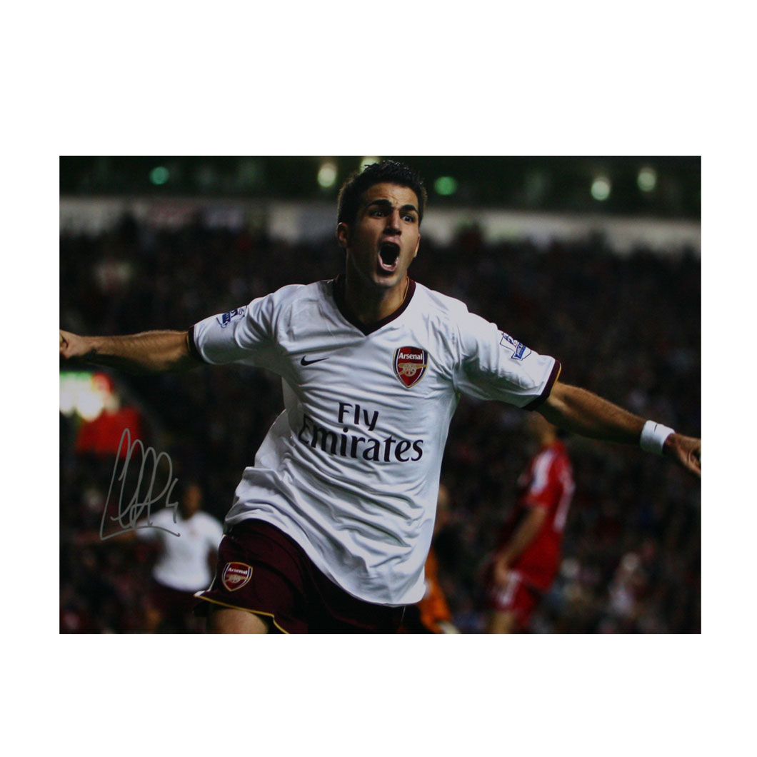Unbranded Cesc Fabregas Signed Photo - Celebrating after scoring at Anfield