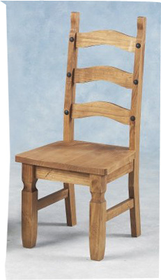Distressed waxed pine dining chair matching Salvador or Equador table