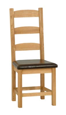 SOLID OAK DINING CHAIR WITH LEATHER SEAT FROM THE CONNOISSEUR RANGE