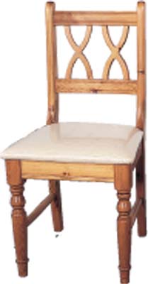Pine Henley dining chair available in Green  Oatmeal or Red upholstery