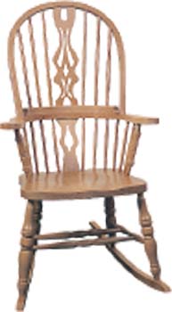 High back loop rocking chair made from beech