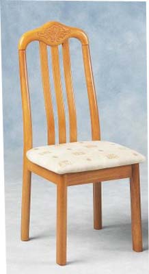 Golden oak Imperial dining chair with sand coloured upholstered seat