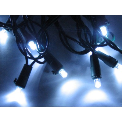100 LED Chasing Lights in white, ideal for decorating homes and gardens.