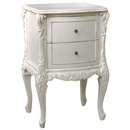Chateau white painted 2 drawer bedside cabinet