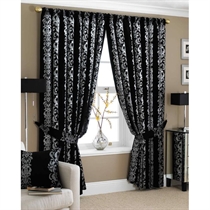 Unbranded Chatham Black Lined Curtains 117x183cm