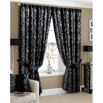 Unbranded Chatham Black Lined Curtains 168x229cm