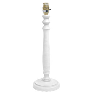 Classic white wooden candlestick lamp base in trad