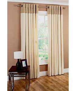 Unbranded Chenille Cuff Lined Curtains - Natural