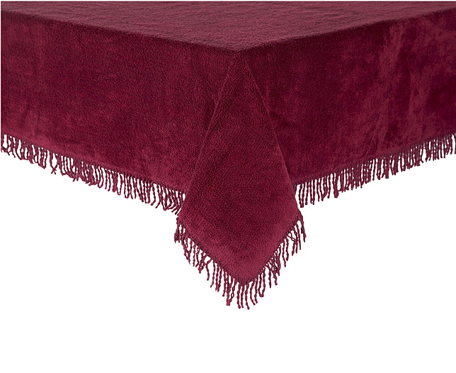 Unbranded Chenille Table Cover 52 inchx72 inch Burgundy
