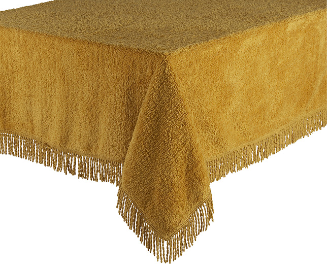 Unbranded Chenille Table Cover 52 inchx72 inch Gold