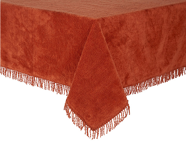 Unbranded Chenille Table Cover 52 inchx90 inch Russet