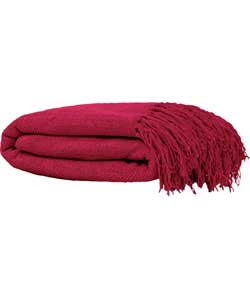 Unbranded Chenille Throw - Ruby Red