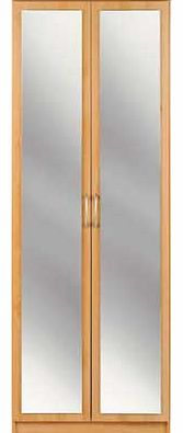 Unbranded Cheval 2 Door Mirrored Wardrobe - Beech Effect