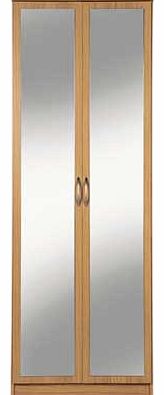 Unbranded Cheval 2 Door Mirrored Wardrobe - Oak Effect