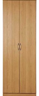 Part of the Cheval collection. this wardrobe is finished in a warm oak effect. Inside there is a fixed shelf above the hanging rail. giving you extra storage space. Part of the Cheval collection Size H200. W69. D50cm. 45kg. 1 hanging rail. Metal hand