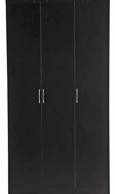 Unbranded Cheval 3 Door Wardrobe - Black
