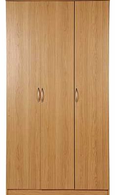 Part of the Cheval collection. this wardrobe is finished in a warm oak effect. As well as a hanging rail. theres also handy shelf space inside. Part of the Cheval collection Size H200. W102. D50cm. 67kg. 3 hanging rails. Metal handles. Self-assembly 
