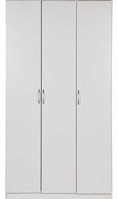 Unbranded Cheval 3 Door Wardrobe - White