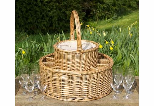 Unbranded Chilled Wicker Champagne Basket with 12 Flutes