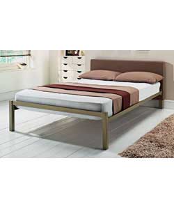 Chopin Beige Double Bedstead with Cushion Top Mattress
