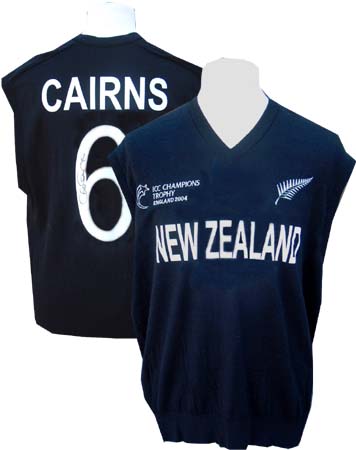 This rare item is the Black Cats shirt worn by the New Zealand legend Chris Cairns in the ICC Champi